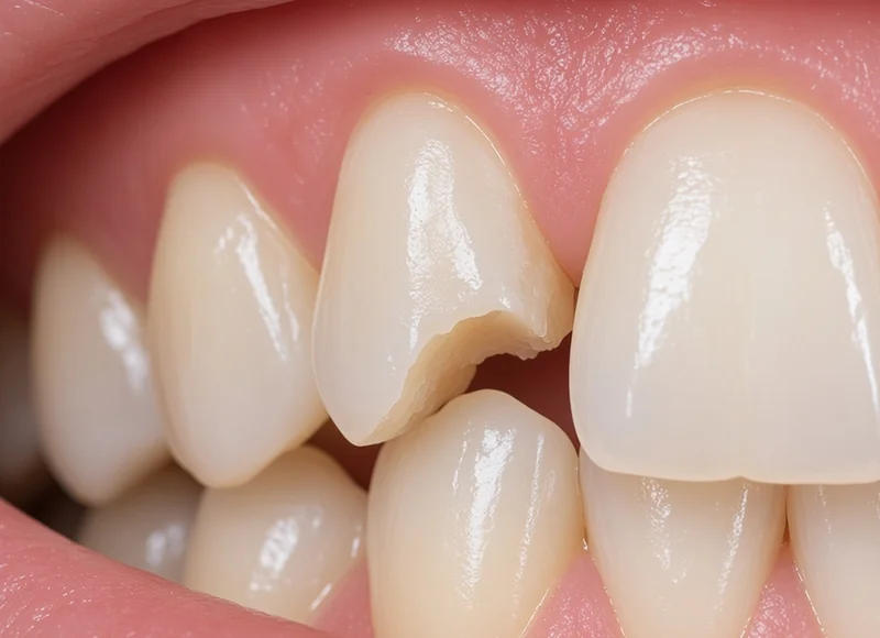 Sharp broken tooth edge — illustrative image