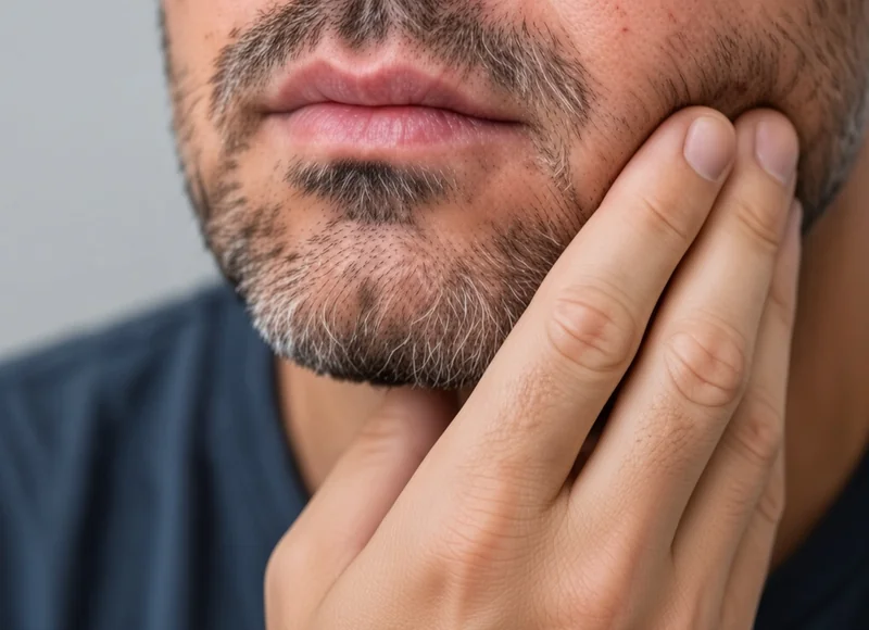 Jaw pain after injury — illustrative image